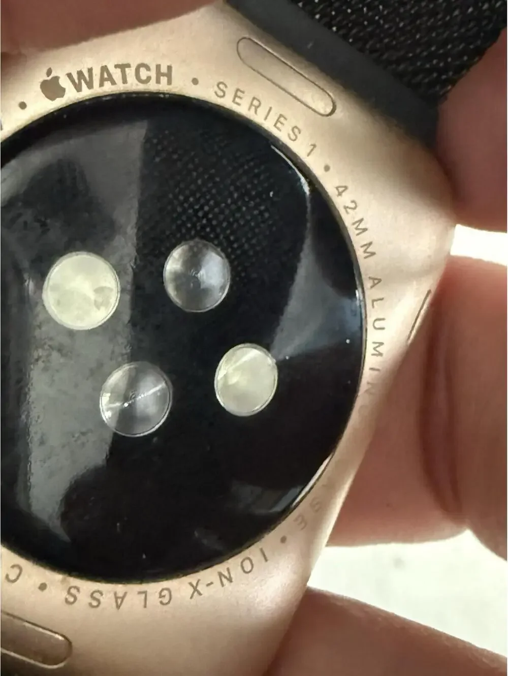 Apple Watch Series 1 42mm with Band  ( Parts Only )  Apple Logo Flashing Red